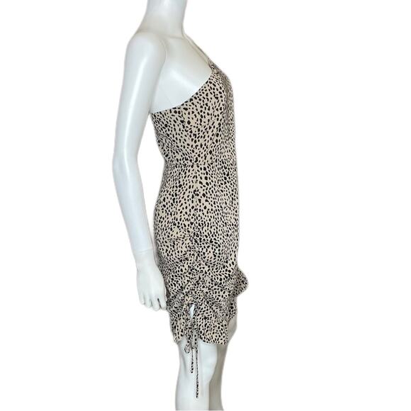 LE LIS One Shoulder Cable Cheetah Print Cinch Dress Women’s Sz S - Picture 4 of 6
